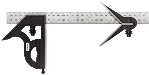 Starrett 11MHC-300 Vierkant- und Mittelköpfe aus Gusseisen mit normaler Klingenkombination, quadratisch, schwarz geknittert, 300 mm Größe