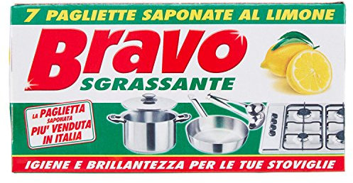 Bravo - Pagliette Saponate Al Limone per Detergenti per la Cucina, 7 Pezzi