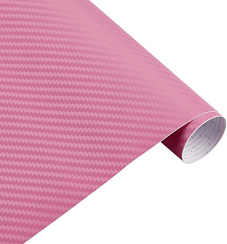 Könighaus (7,23€/m2 Rosa 3D Carbon Autofolie 200 x 152 cm blasenfrei mit Anleitung