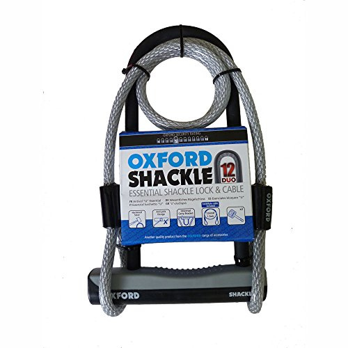 Oxford U-Lock and Cable Essential Shackle Lock - Black, 32 cm
