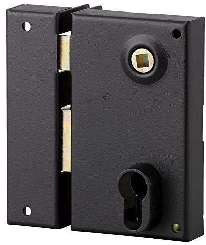 THIRARD - Boitier de serrure verticale en applique double entrée à fouillot pour entrée, gauche, axe 45mm, 73x125mm, noir