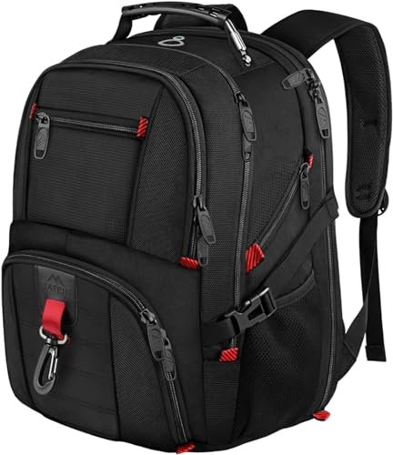 MATEIN Groß Laptop Rucksack Herren 55L, 18 Zoll Arbeit Wasserdicht Backpack Laptoptasche Reisen Rucksack, Schulrucksack Teenager Jungen Anti Diebstahl Business Schwarz