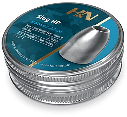 H&N Slug HP - 5,51 mm / .22 Cal. 21gr - 200 Stück; Luftgewehrkugel; für leistungsstarke Gewehre entwickelt; Präzision auf weiten Entfernungen