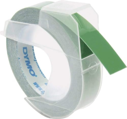 DYMO 3D Praegeband, Schriftband Bandfarbe: Gruen Schriftfarbe: Weiß 9mm 3m 520105, 3 Stück
