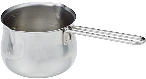TIKUSAN Saucepan Stainless Steel Milk Pan Made in Japan Butter Warmer Measuring Pan Sauce with Heatproof Handle Chocolate Melting Cheese Baking Pot for Stove Top (0.8 Quart)