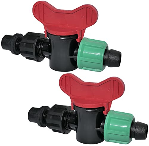 AERZETIX - C48604 - Lot de 2 vannes dе dérivation/d'arrêt avec joint pour tuyau d'arrosage de 16mm/pression 4 bars - robinet raccord/adaptateur de sortie pour système d'irrigation goutte à goutte