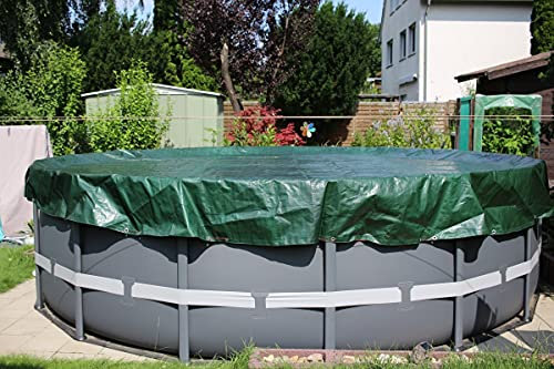 Winter Abdeckung Abdeckplane Sommer runde Pools Poolabdeckung 180g/m² 4,5-4,6 m Poolabdeckplane Poolabdeckung Winterabdeckung Sommerabdeckung
