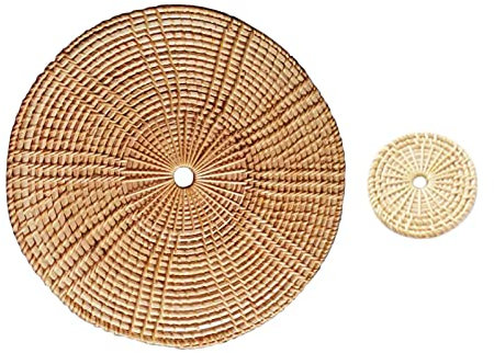 Runde Rattan-Untersetzer, 30 cm, natürliches handgefertigtes Rattan, hitzebeständig, Wärmedämmung, Teezeremonie, Zubehör, Rattan-Untersetzer (30 cm normal)