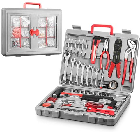 555-teiliges Werkzeugset, Werkzeug-Set mit Kunststoff-Werkzeugkasten-Koffer, Haushaltswerkzeug-Set, Autoreparaturwerkzeugsatz, profi werkzeugkoffer gefüllt, Universal-Haushalts-Werkzeugkoffer