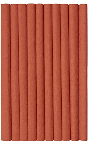 Krepppapier 50x200 cm Crepepapier für Handwerke, Kräuselpapier zur Dekoration, Schulpapier, Rollenpapier Elastizität, nicht abfärbende Farben, braun 10er Pack