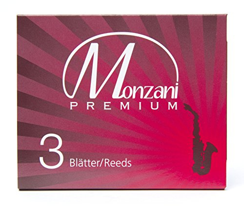 Monzani Premium Bb-Klarinette Blätter, 2.5 Stärke, 10 Stück, Bambus, Hohe Klangflexibilität, Für Klassik bis Moderne Musik, Pestizidfrei, Minimale Fertigungstoleranzen