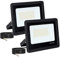 Faretto LED Esterno 2 Pezzi Potenti Faro a Esterni IP65 Impermeabile Super Illuminoso Nero 50W 5000LM Faretti Led Lampada da Esterno Per tetto giardino cortile cancello garage(3000K Luce Caldo)