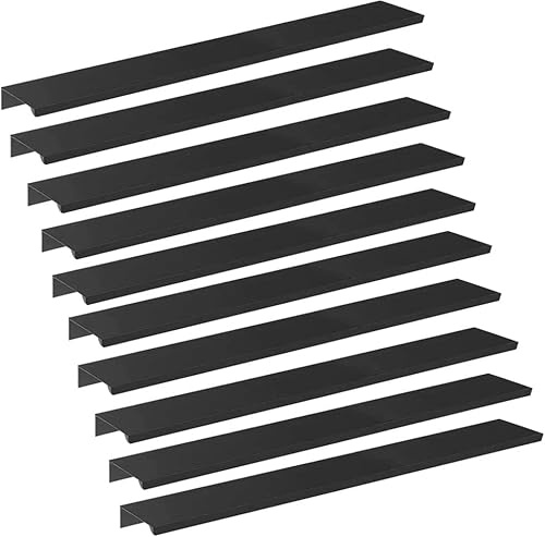 JNRFTY 10 Piezas Tiradores Para Cocina Negro Tiradores Armarios,Manijas de Cajón de Estilo Moderno Con Tornillos Para gabinetes, Cajones, Zapateros, Mesitas de Noche-Largo total 400MM,Negro