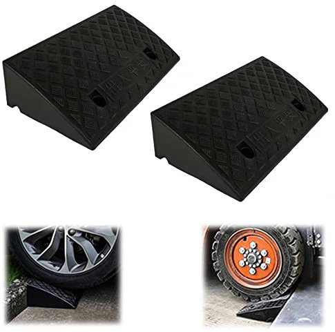 KADEUX 2 Stück Plastik Bordsteinrampe, Leichte Schwellenrampe, 3 Bis 13cm Hoch Auffahrkeil rutschfeste, Autos Bordsteinrampen Für Fahrrad Motorrad Roller Rollstuhl (Size : 50x22x5cm)
