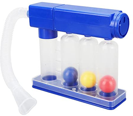 KOSDFOGE Deep Breathing Lung Exerciser, 3 Color Coded Balls 600cc To 1200cc Clear Breath Measurement System, Exercise Device for Daily Training