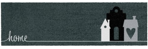 MOCAVI Mat Schuhparkplatz 30x100 cm innen & außen Hygge Home anthrazit Stiefelmatte schmal lang waschbar Terrassenmatte Mini-Läufer randlos rutschfest