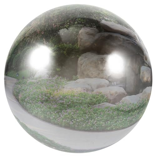 Kisangel Große Edelstahl Spiegelkugel Garten Dekoration Hohlglänzende Gazing Ball Wetterfest Für Außenbereich Modern Reflektierende Metallkugel Wohnzimmer Schlafzimmer
