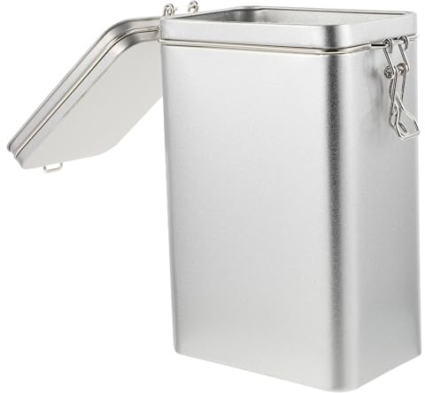 VINTORKY Boite de Rangement Café Grain Carrée en Fer Blanc Argenté | Boite Metallique Alimentaire, Boite Cafe Hermétique, Conservation des Aliments