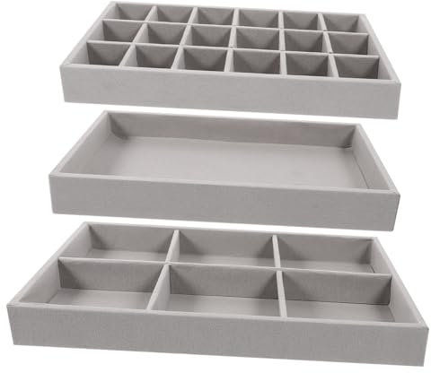 TINEASUR 3pièces Support De Rangement Pour Bijoux Organisateur De Plateau Pour Boucles d Oreilles Bagues Et Bracelets Pour Exposition Et Ordonnée Des Accessoires