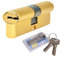 Cilindro de Seguridad, Cilindro de Cerradura 40/40(80mm) Cilindro de Doble Vuelta para Puertas/Entradas Exteriores con 5 Llaves Principales+2 Llaves Temporales+1 Llave de Protección (40/40)
