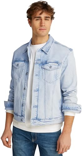 Calvin Klein Uomo Giacca in Jeans Slim Fit, Blu (Denim Light), XS