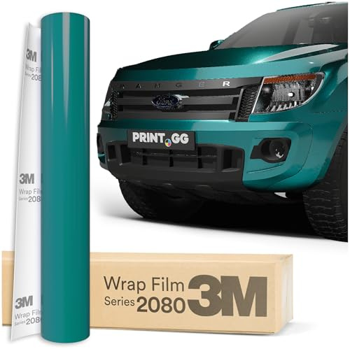 PRINT.GG Auto Folie 3M 2080 Atomic Teal Glanz G356, 152 x 140 cm | Selbstklebende Car Wrapping Folie | Robuste Lackschutzfolie für Auto, Motorrad, Boot | Autofolie mit Exzellenter Haftung