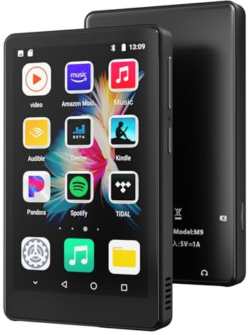 Aischens 80 GB Lettore Musicale MP3 MP4 Android Bluetooth e WiFi Connect, Touchscreen da 4 Pollici Video 1080P con Spotify/Deezer Materiale Resistente
