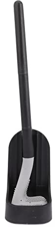 Ciieeo Brosse De Nettoyage pour Toilettes à Manches Longs Amovibles, Brosse à Récurer en Silicone Souple, Noir Nuit, Support Stable Antidérapant, pour Salle De Bain Maison Et Bureau