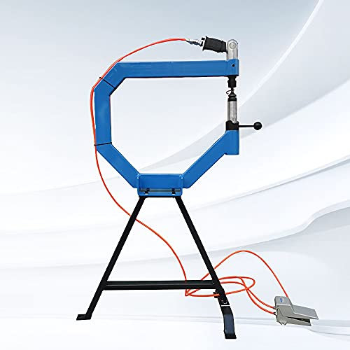 DSYOGX Martello di lucidatura pneumatico industriale, 875-1350RPM martello levigante pneumatico, 4 pollici pneumatica acciaio inox lamiere industriali martello lucidante con pedale e supporto, per