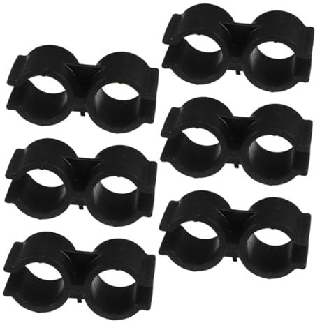 HOUDERCO 6pcs Double Port Pipe Clamp Plastic H-type Tube Clips Dual Pipe Connector for Versatile for and Secure Pole Fixing