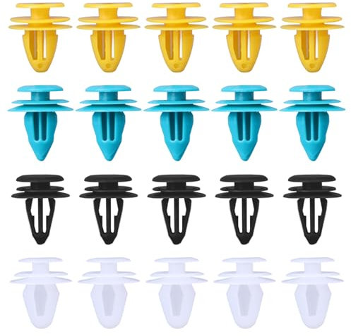 SYEYCW 60 Pezzi Clips Plastica per Auto, Fermagli per Fissaggio Automatico, Quattro Dimensioni da 8 mm a 10 mm, per Bagagliaio, Porta Interna, Pannello, Adatti Alla Maggior Parte dei Veicoli
