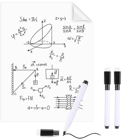 VEYLIN Whiteboard Paper Sticker Roll 60 x 500cm (23.6 X 196.9) DIY Self-Adhesive Dry Erase Paper Film Chalkboard Wallpaper for Walls, Doors, Windows, Fridges, Glass for Home Office School