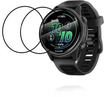 PMMA Glass Screen Protector for Garmin Forerunner 570 47mm Smartwatch with High Aluminum Fox Edge - Durable Film, Thin, Lightweight, High Definition, 3 Pack