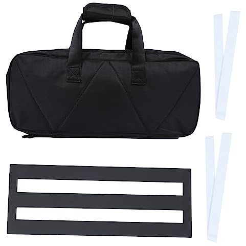 VICASKY 1 Satz Effekt halterung Gitarrenpedal Effektpedalhalterung Pedalboard für E-Gitarre Effektor-Montagehalterung Effektpedal für Gitarren Pedalboard mit Tasche Alu-Pedalboard Schwarz