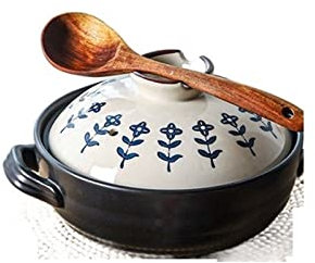 CCKUYT Olla de Vidrio para cocinar, cazuela de arroz guisado para una Persona, cazuela de cerámica para estofado de Fideos de arroz, cazuela pequeña, cazuela pequeña