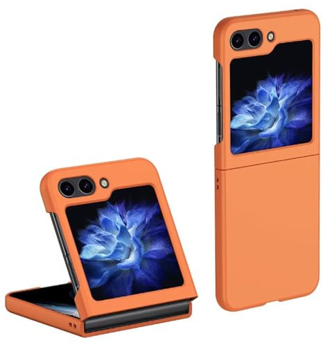 Topme Coque de téléphone Hard Skin pour Samsung Galaxy Z Flip7 FE/Z Flip6 6.7, Manchon de Protection Antichoc en Polycarbonate - Orange