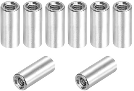 sourcing map 8 Pcs M3x15mm Round Aluminum Standoff Column Spacer, Coupling Screws Female Threaded Spacers for RC Multirotor Parts DIY FPV Quadcopter (Silver Tone)