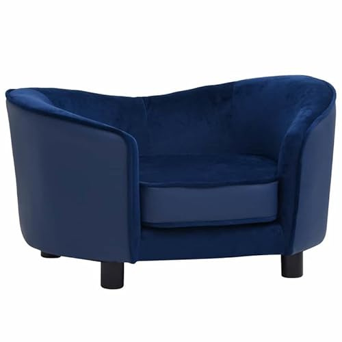 Eleganz Hundesofa aus Plüsch & Kunstleder - Luxus Hundebett 69x49x40 cm mit massivem Tannenholzrahmen - Bequemes Hundebett für Hunde Aller Größen - Langlebig & pflegeleicht