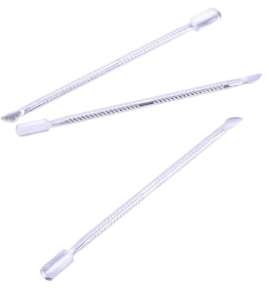 ABOOFAN 3piezas Herramientas Cuidado Uñas Kit de Limpiador de Cutículas y Empujador de Cutículas Cuchilla para Manicura y Pedicura Casa