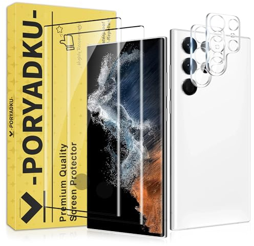 2+2 Stück Für Samsung Galaxy S22 Ultra Panzer Schutz Glas Folie + Kamera Schutzfolie, Fingerabdruck kompatibel, 9H Härte, HD Clear Displayschutz Schutzfolie Glas für Galaxy S22 Ultra 5G