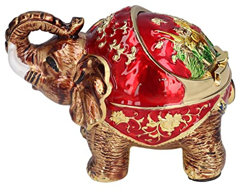 RASTKY Cenicero Retro de Aleación de Zinc con Forma de Elefante de Estilo Europeo para Decoración de Escritorio, Cenicero Fresco a Prueba de Viento, Regalo de Inauguración de la Casa, Estampado