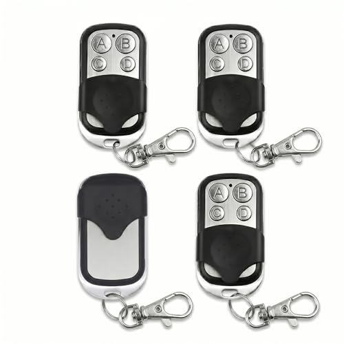 VertexOval Pack de 4 Mando Garaje Universal Clonador, Duplicador de Puerta de Garaje para Código Fijo y Modelos Seleccionados de Rolling Code (433.92MHz), Control Remoto con 4 Botones