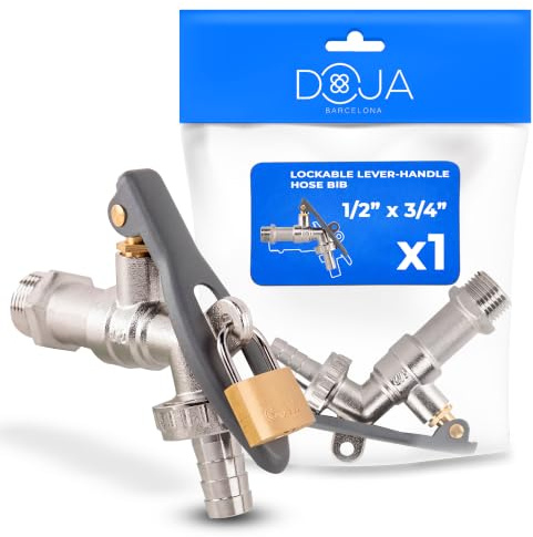Rubinetto Dell'acqua con Serratura DOJA Barcelona - Facile Uso, con Serratura, Buon Sellaggio ed Economico, Rubinetto da Giardino Pratico, Chiusura Sicura, Attacco Tubo per Acqua Esterno