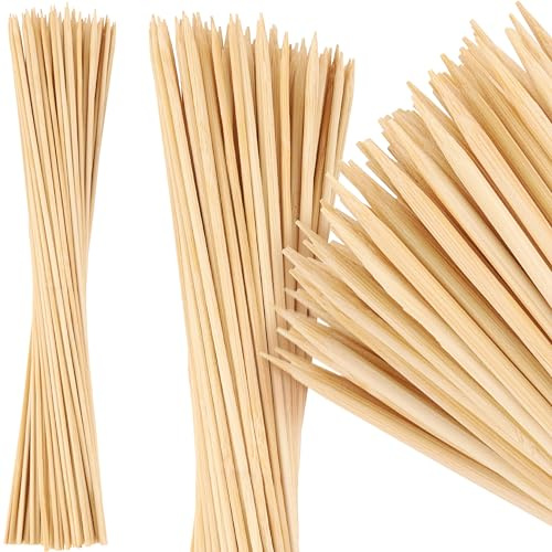MalloMe XL Bamboo Skewers 30 Inch 100 pcs - 5mm Thick Bamboo Sticks - Heavy Duty Wooden Shish Kabob Skewers for Grilling - for Kebab BBQ Grill Hot Dog, Candy Apple Smores Sticks Wood Skewer Appetizers