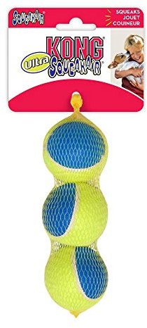 Kong Kong - Squeakair Ultra Balls - Soundproof Tennis Balls That Respect Your Teeth - Medium Breed (3) 726 g