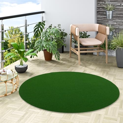 Snapstyle Kunstrasen Rasenteppich mit Noppen Kingston Grün Mix Rund in 5 Größen