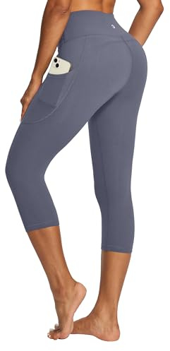 Capri Leggings for Women High Waist Yoga Pants Gym 3/4 Length Leggings | Buttery Soft Capri Fit,High Waist Tummy Control,Squat Proof Stretch Fabric,Handy Pockets,Running,Gym,Workout