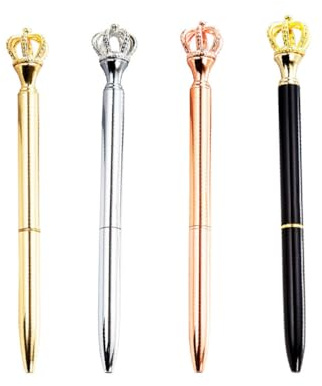 STOBOK 4Er Set Kreative Kronen-Gelstifte Metall 0.7Mm Spitze Sanftes Schreiben Für Kinder Schüler Bürobedarf