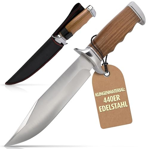 KOSxBO® klassisches & Zeitloses ca. 32 cm Jagdmesser - Jäger Messer - Outdoor - Freizeit - Hunting Knife - Messer mit Scheide