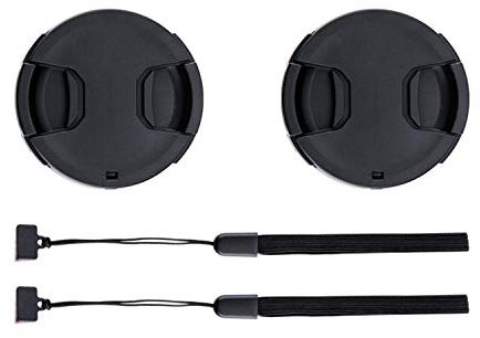 2-Pack 49mm Front Lens Cap Cover with Deluxe Cap Keeper for Canon EOS R100 R50 R10 with RF-S 18-45mm Kit Lens, for Canon EOS M50 M6 Mark II M5 M6 M200 M100 with EF-M 15-45mm Kit Lens & More 49mm Lens